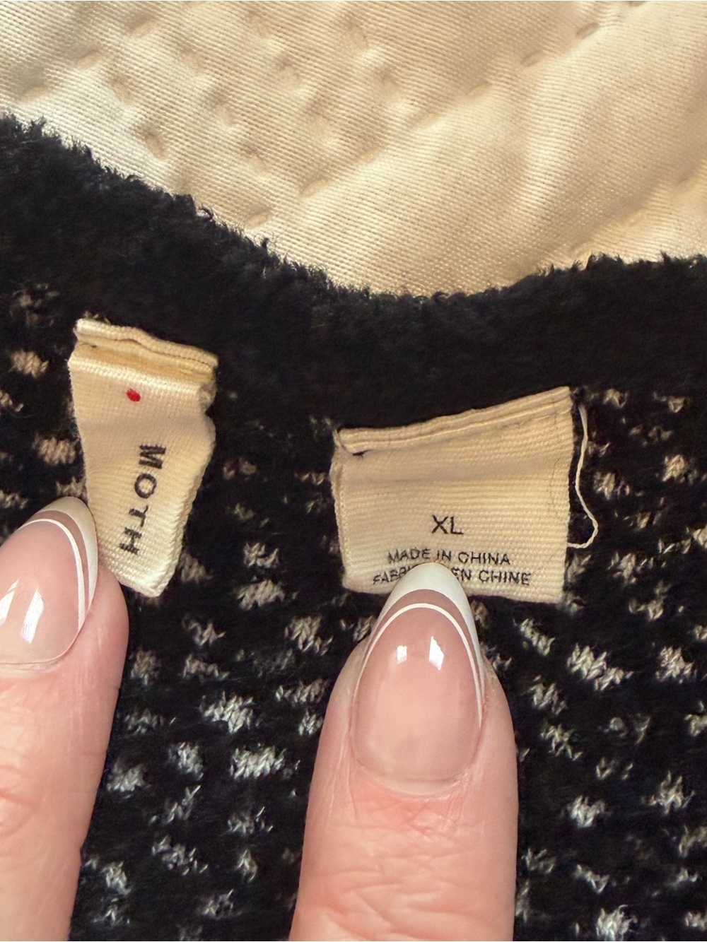 Anthropologie Moth | Black and White Speckled Crewneck Soft Sweater - Picture 3 of 4